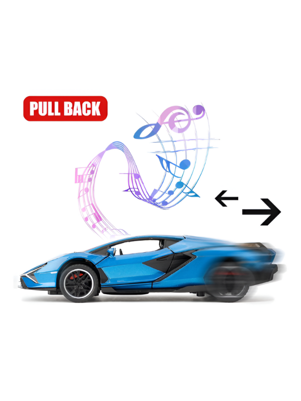 Lamborghini Sián FKP 37 (1:32 Scale) Diecast Toy Car - Pull Back, Open Doors, Lights & Engine Sound LMI15675