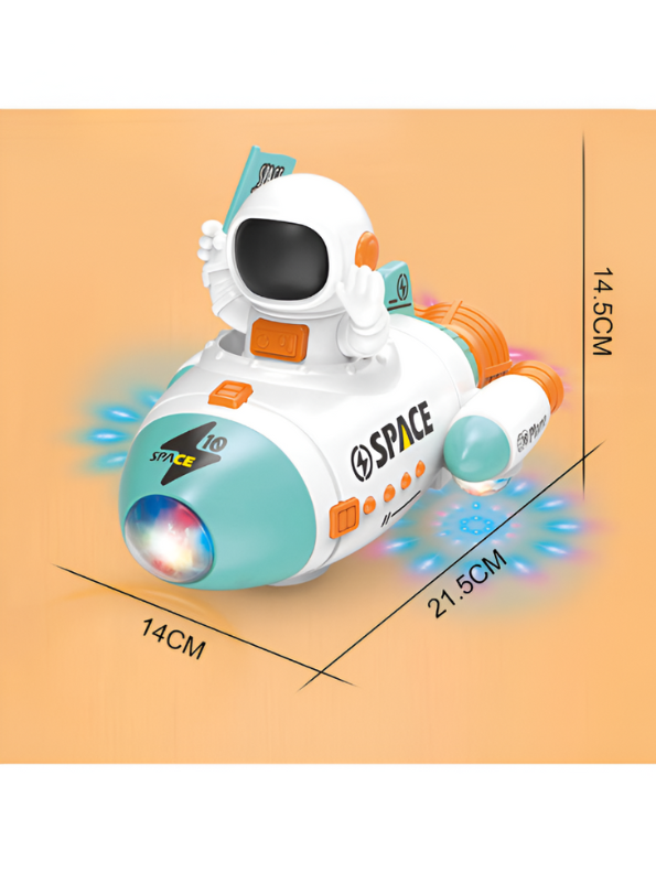 Bump-and-Go Astronaut Space Rocket Car Toy with Flashing LED Lights and Sounds LMI15174