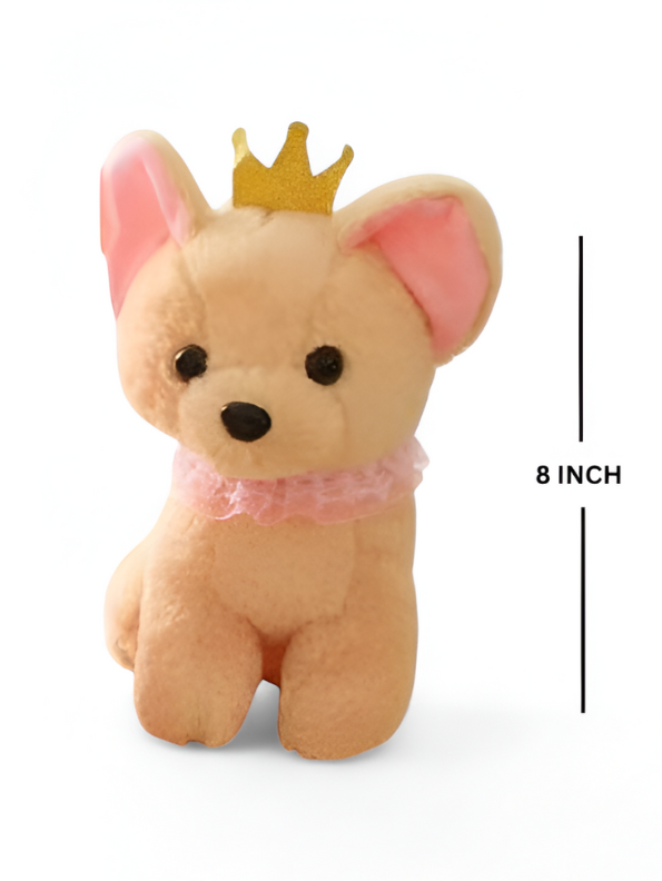 Pink White Cream with Gold Crown - Soft Toy for Kids LMI11091