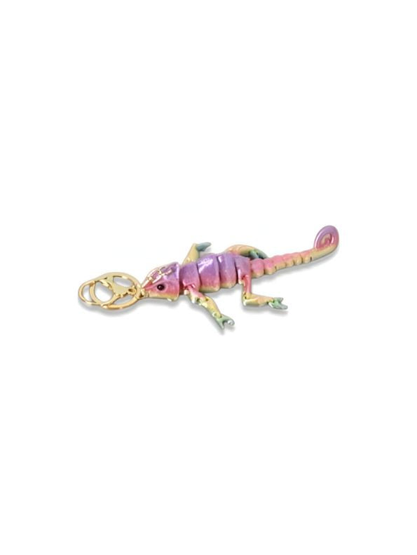 Pink - Beaded Chameleon Keychain | Handmade Y2K Retro Lizard Keyring & Bag Charm NOVGBT-50424