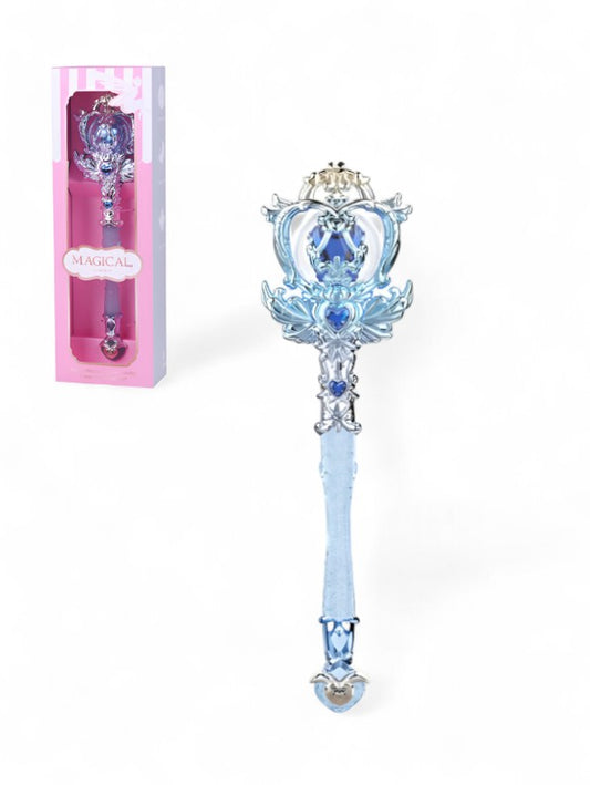 Magical Light-Up Princess Wand Toy - Blue Fairy Scepter with Crown Design NX15713