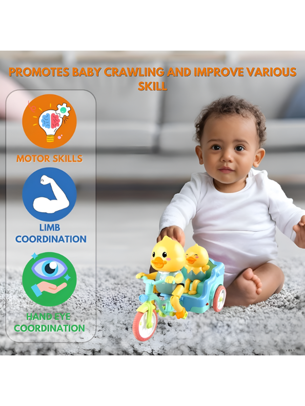 Dancing Duck Electric Tricycle Toy with Music and Lights for Kids LMI11158