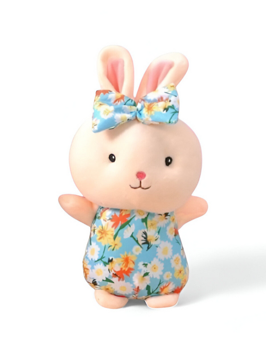 Blue - Cute Rabbit Soft Toy for Girls & Boys | 7-Inch Plush Bunny with Floral Dress LMI11129