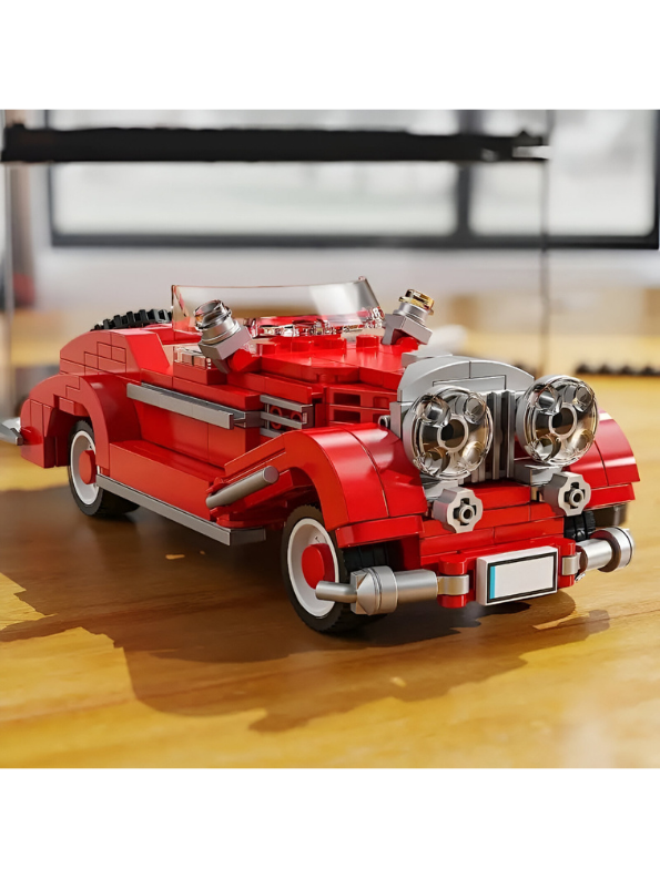 Red Vintage Antique Car LEGO Set | 334 PCS Classic Retro Car Model Building Blocks Kit for Ages 6+  TV3926
