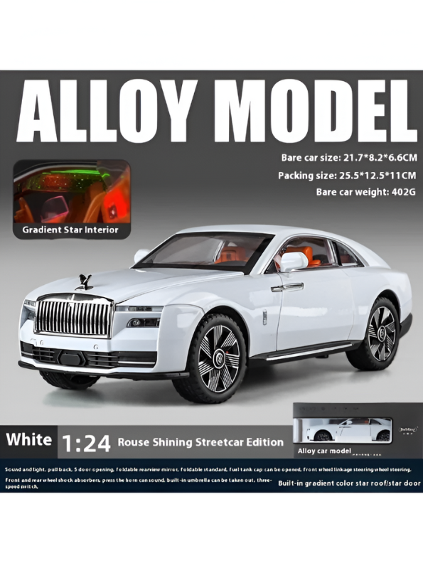 White - Premium Rolls-Royce Wraith Diecast Model Gift | Detailed Luxury Car Toy with Opening Doors & Hood LMI15802