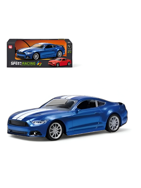 Blue Remote Control Mustang GT Toy Car with White Stripes | 1/Scale ...