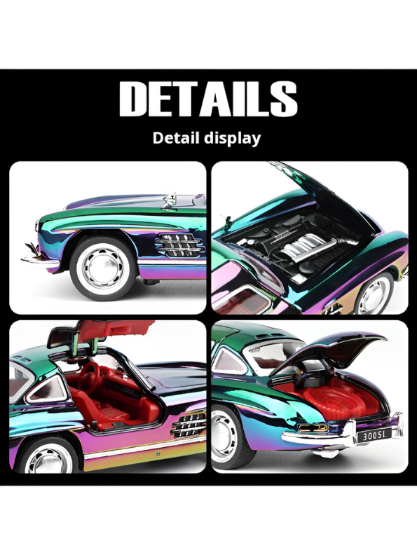 Mercedes-Benz 300SL – Diecast Alloy Metal Model Toy - Scale 1:24 Vintage Car.