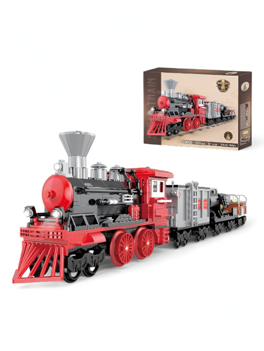Classic Steam Locomotive Train Building Blocks - 623 PCS LEGO Set - Vintage Railway Model Toy for Collectors and Kids TV5099