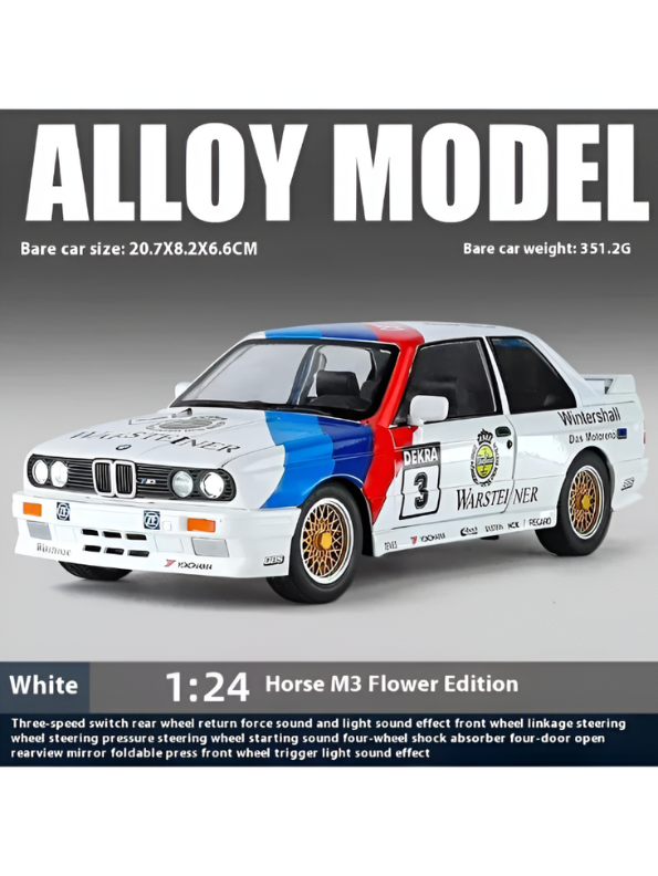 BMW E30 M3 DTM Race Car Diecast Model | Warsteiner Livery 1:24 Scale | Classic Touring Car Collectible LMI15794