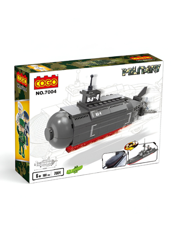 COGO Military Navy Submarine 2-in-1 Building Block Set (No. 7004) – 160 Pieces | Perfect LEGO Alternative for Ages 6+  TV5589