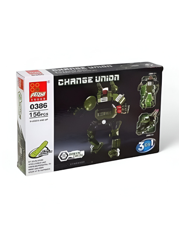 3-in-1 CHANGE UNION Building Block Set - 156 PCS Military Robot & Vehicle LEGO Set - Transforming STEM Toy TV5008