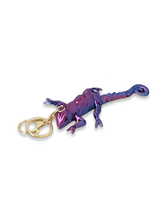 Purple - Beaded Chameleon Keychain | Handmade Y2K Retro Lizard Keyring & Bag Charm NOVGBT-50424