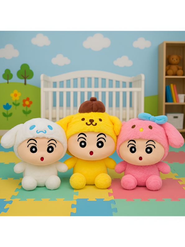 Crayon Shin-chan in Pink Dog Costume Plush Soft Toy | Kawaii Stuffed Doll LMI14858