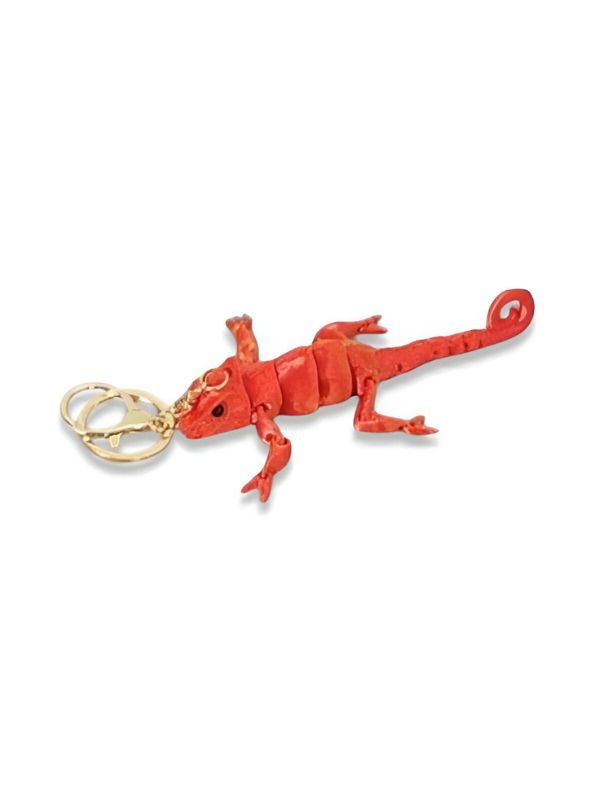 Red - Beaded Chameleon Keychain | Handmade Y2K Retro Lizard Keyring & Bag Charm NOVGBT-50424