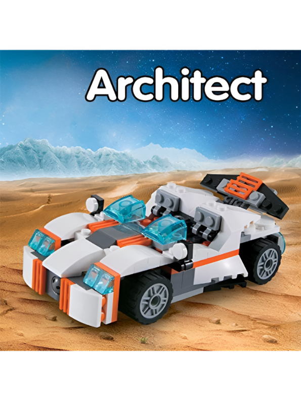 3-in-1 Future Flyers Building Block Set - 237 PCS ARCHITECT Robot, Jet, & Car LEGO Set - STEM Transformer Toy TV875