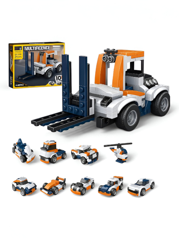 Forklift Truck Building Block Set - 222+ PCS MULTIFICENCE LEGO Set - Construction Vehicle Toy for Ages 6+ TV5053
