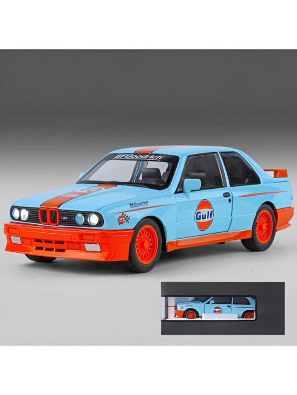 Blue - BMW E30 M3 DTM Race Car Diecast Model | Warsteiner Livery 1:24 Scale | Classic Touring Car Collectible LMI15794