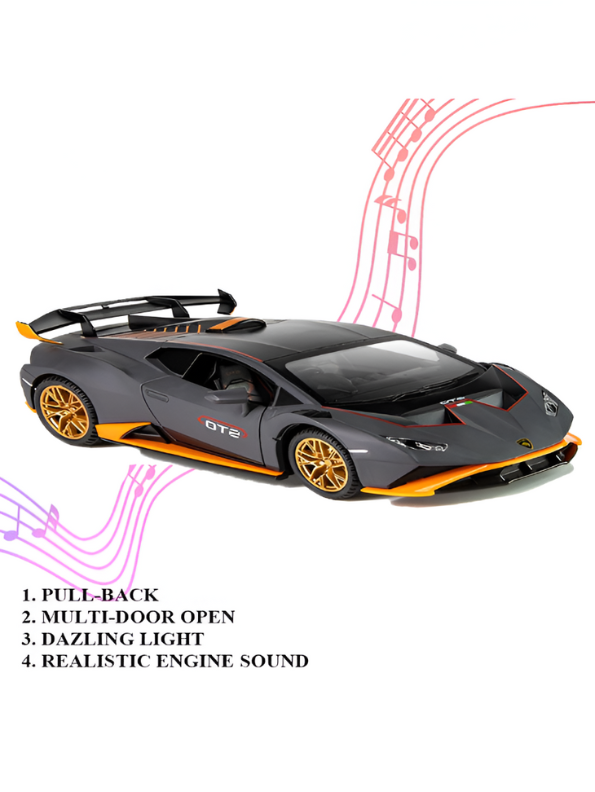 Black - Lamborghini Huracan STO Diecast Car Metal - Scale 1:24