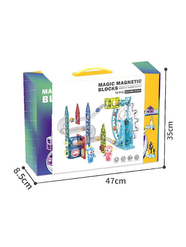 Magic Magnetic Blocks Marble Run Building Block Set - 109 PCS Ferris Wheel & MUSIC TOY LEGO Set - STEM Educational Toy TV1137