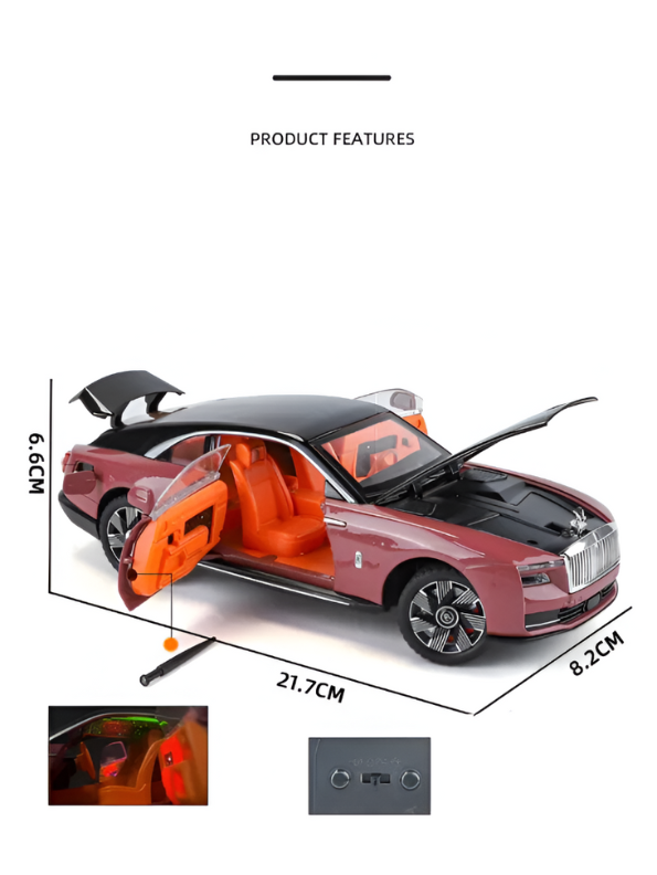 Premium Rolls-Royce Wraith Diecast Model Gift | Detailed Luxury Car Toy with Opening Doors & Hood LMI15802