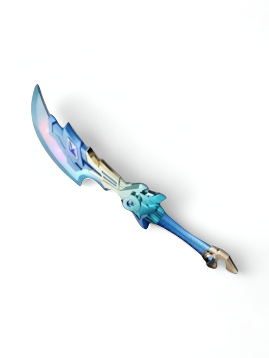 Fantasy Scimitar Digital Art - Ornate Blue and Gold Weapon NX15696