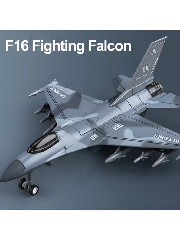 Collectible MetalHO Diecast Fighter Aircraft Model | Pull-Back Action Military Toy for Kids LMI15792