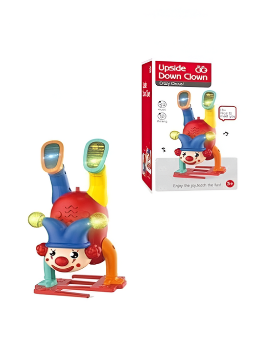 Musical Upside Down Clown Toy for Kids with Handstand Action and Flashing Lights LMI11203