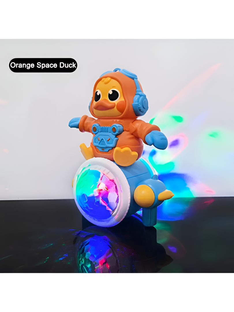 Space Duck Musical Toy – Dancing Duck Robot with LED Lights, Music & 360° Rotating Wheels Yellow LMI14255.