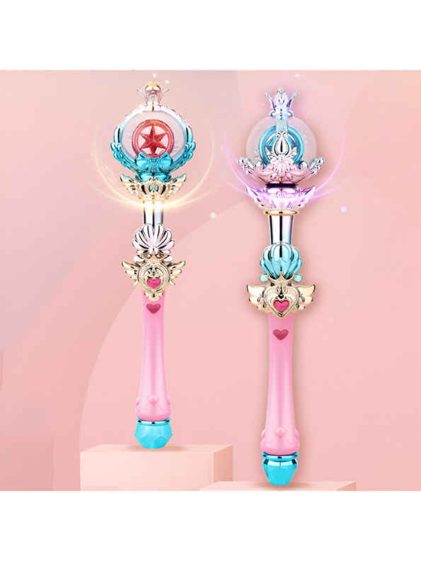 Magical Girl Star Wand Toy Prop - Pink and Blue Fantasy Scepter NX12323