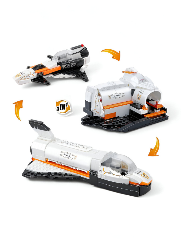 Space Shuttle Building Block Set - 3-in-1 Spaceship, Fighter, and Lander LEGO Set - 168 PCS STEM Toy for Future Astronauts TV847