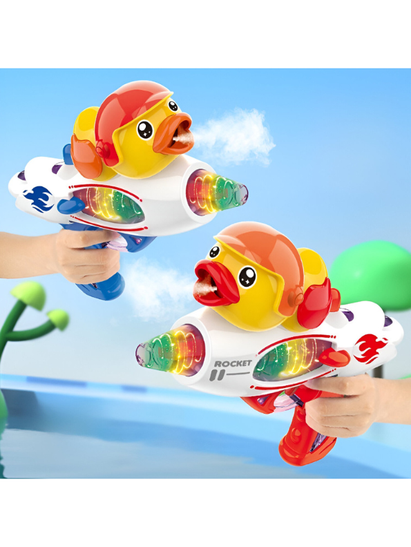 Red Kids Light-Up Duck Rocket Blaster Toy Gun with Flashing LED & Sound NX15807