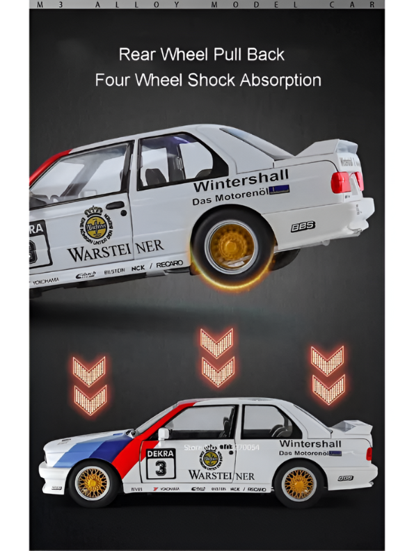 BMW E30 M3 DTM Race Car Diecast Model | Warsteiner Livery 1:24 Scale | Classic Touring Car Collectible LMI15794