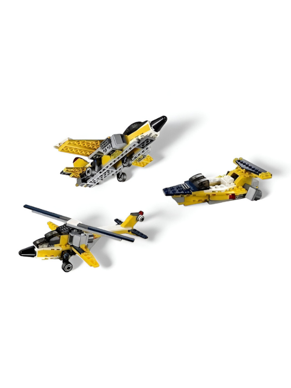 3-in-1 Super Airplane Building Block Set - 130+ PCS ARCHITECT Jet Fighter LEGO Set - STEM Toy for Kids 6+ TV860
