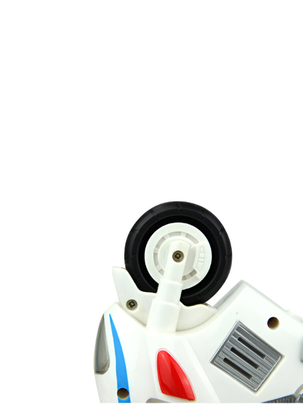 Push-and-Go Police Motorcycle Toy with Fixed Rider | White and Blue Emergency Vehicle LMI15178
