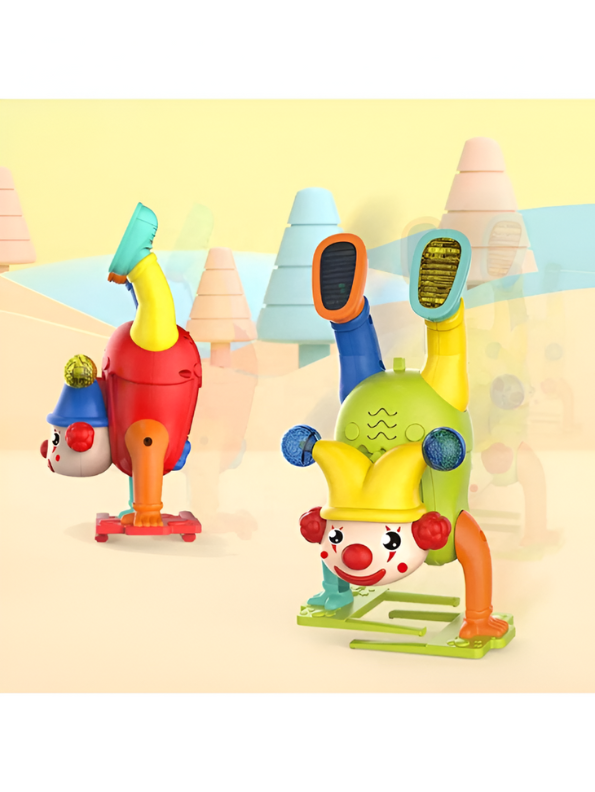 Musical Upside Down Clown Toy for Kids with Handstand Action and Flashing Lights LMI11203