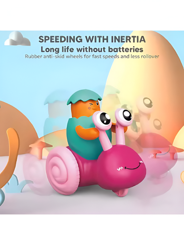 Push and Go Snail Toy with Winking Egg Rider | Rolling Baby & Toddler Motor Skills Toy LMI12712