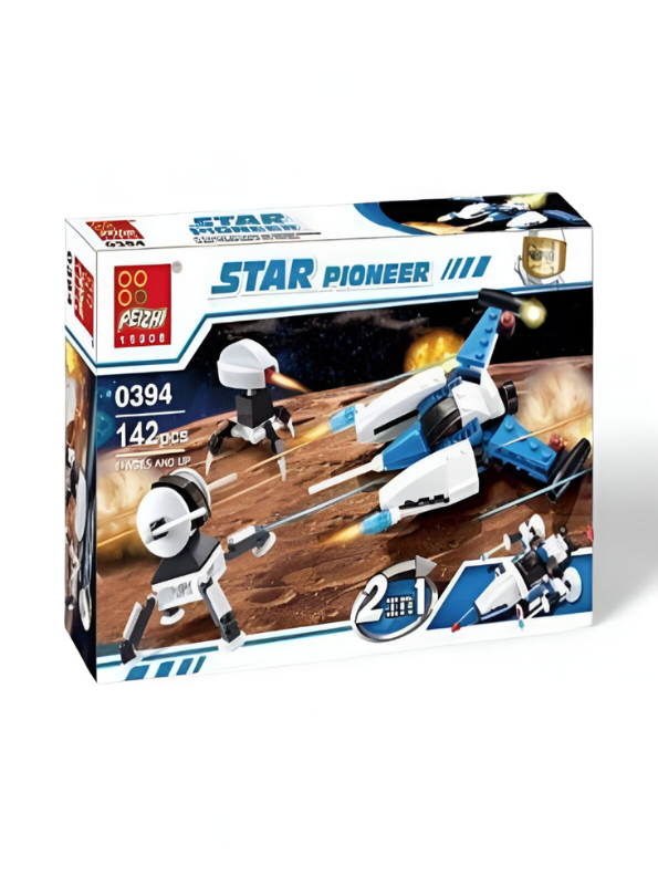 Star Pioneer Space Fighter & Robot LEGO Set | 142-Piece 2-in-1 Space Building Kit TV4832