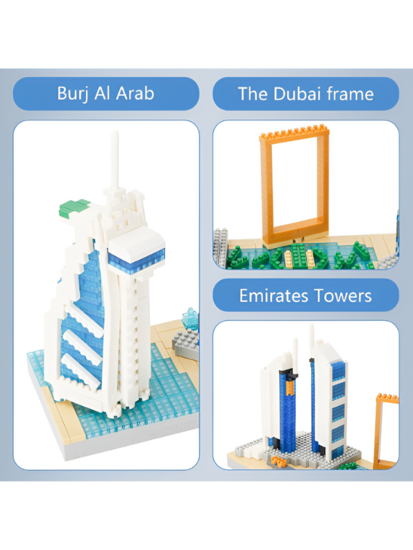 Dubai Skyline Architecture Micro Building Blocks – 2,545 Pieces Cityscape Model Toy (LEGO-Compatible) TV5884