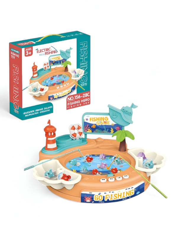 Electric Rotating Fishing Game Toy Set for Kids 3+ - Educational Music Fishing Hero NX15669