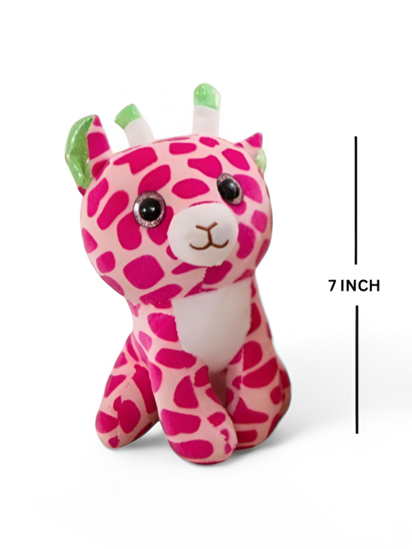 Pink - Glitter-Eyed Giraffe Plush Toy - 7 Inch Stuffed Soft Toy Animal for Kids LMI11913