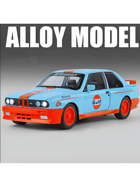 Blue - BMW E30 M3 DTM Race Car Diecast Model | Warsteiner Livery 1:24 Scale | Classic Touring Car Collectible LMI15794