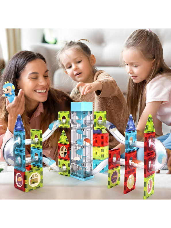 Magnetic Blocks Marble Run Building Block Set - 156 PCS MUSIC TOY LEGO Set - STEM Educational Ball Track for Kids  TV1139