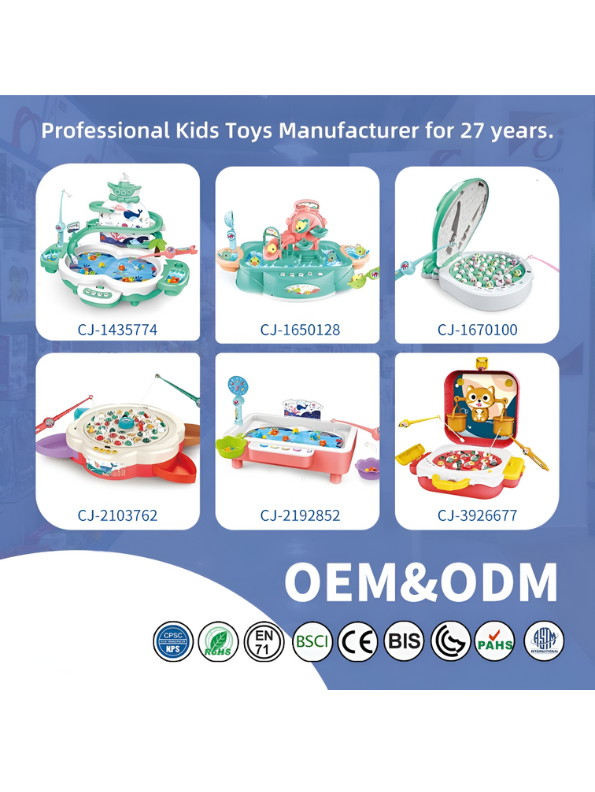 Electric Fishing Game Table with Legs, Rotating Board & Music for Kids Ages 3+ NX15668