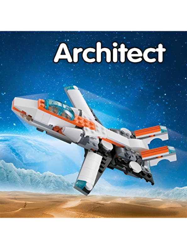 3-in-1 Future Flyers Building Block Set - 237 PCS ARCHITECT Robot, Jet, & Car LEGO Set - STEM Transformer Toy TV875