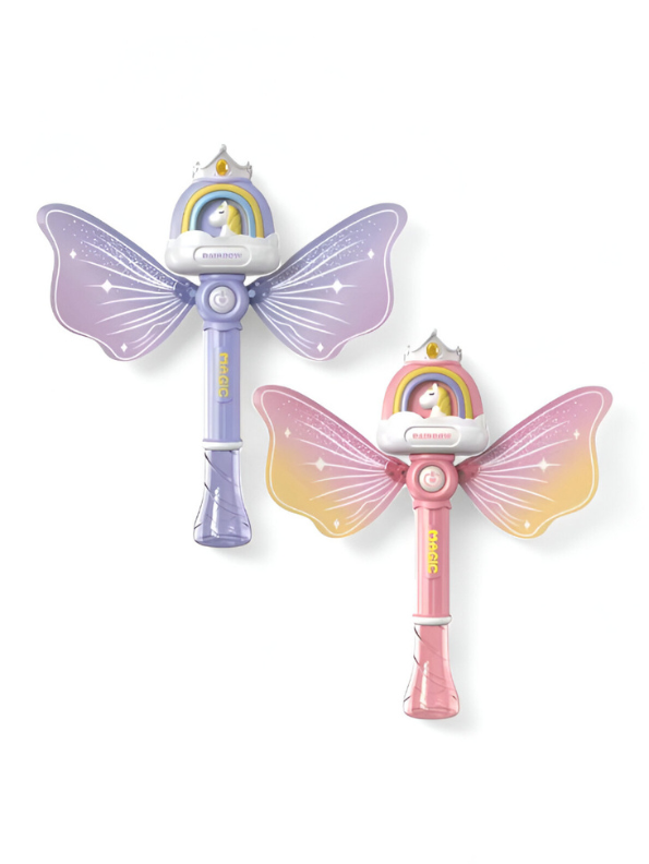 Angel Light Up Bubble Wand Toy for Kids | Flashing LED, lavender Fairy Wings & Music | Great Gift or Party Supply NX15767