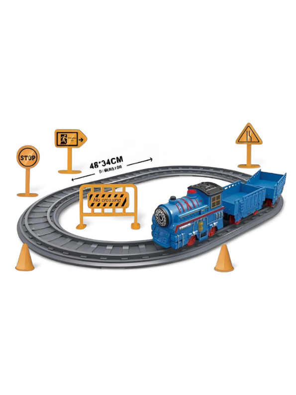 Adventure Theme Toy Train Set | Battery Operated Railway with Castle and Jungle Scenery LMI15361