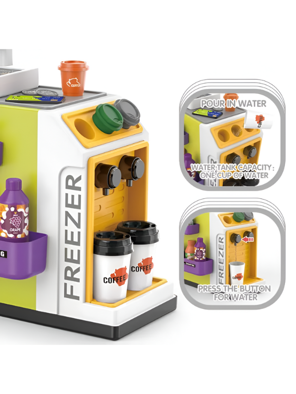 Self-Service Checkout Counter & Freezer Pretend Play Toy for Kids 3+ | Interactive Role Play Set NX13629