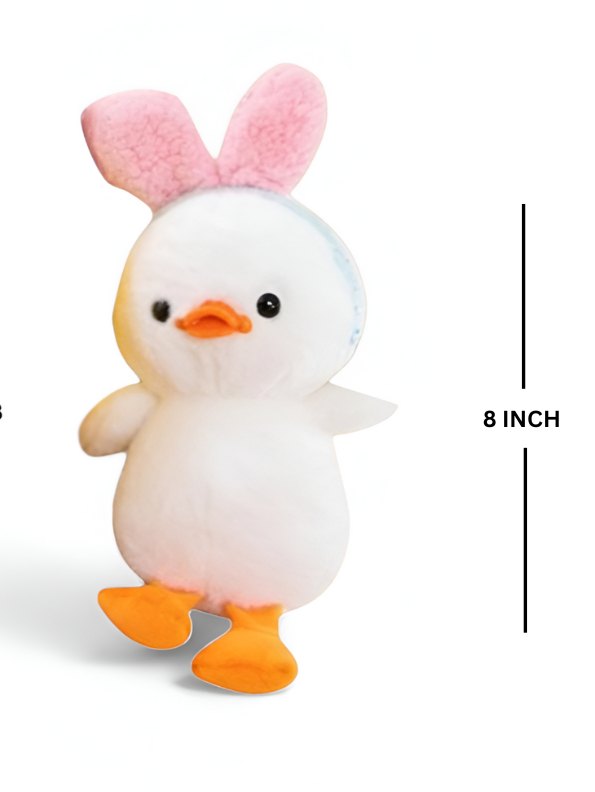 White - Plush Duck Toy with Bunny Ears - Adorable & Soft Toy Duck Stuffed Animal LMI11592