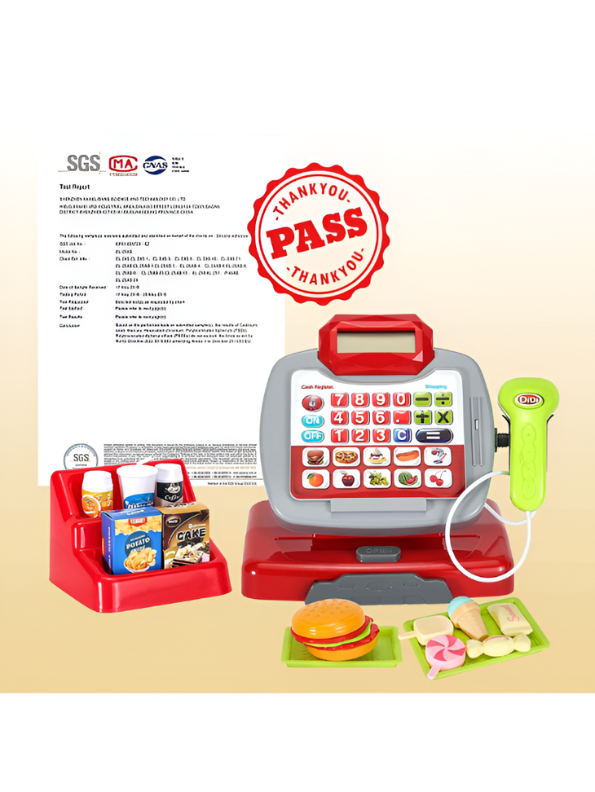 Kids Supermarket Intelligent Store Playset | Toy Cash Register with Working Scanner & Groceries LMI15602