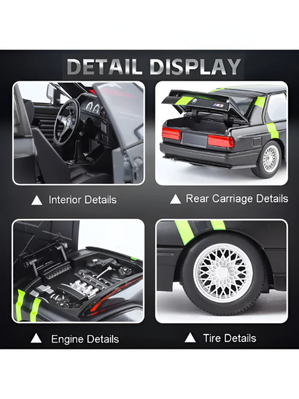 Black - BMW E30 M3 DTM Race Car Diecast Model | Warsteiner Livery 1:24 Scale | Classic Touring Car Collectible LMI15794